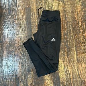 Adidas black sweat pants joggers. Zip bottom size S